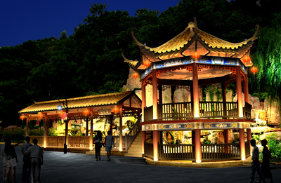 最大婚庆主题4A级旅游景区-东莞龙凤山庄灯光规划